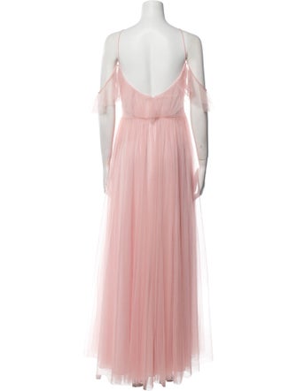 Vera Wang Square Neckline Long Dress