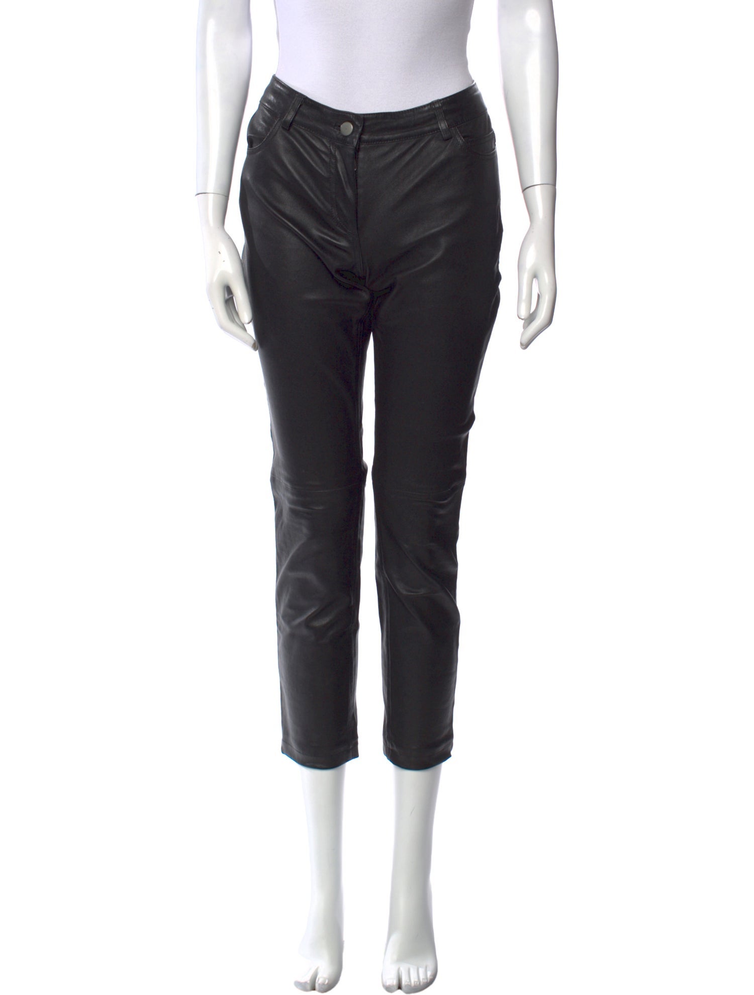 Vera Wang Leather Straight Leg Pants