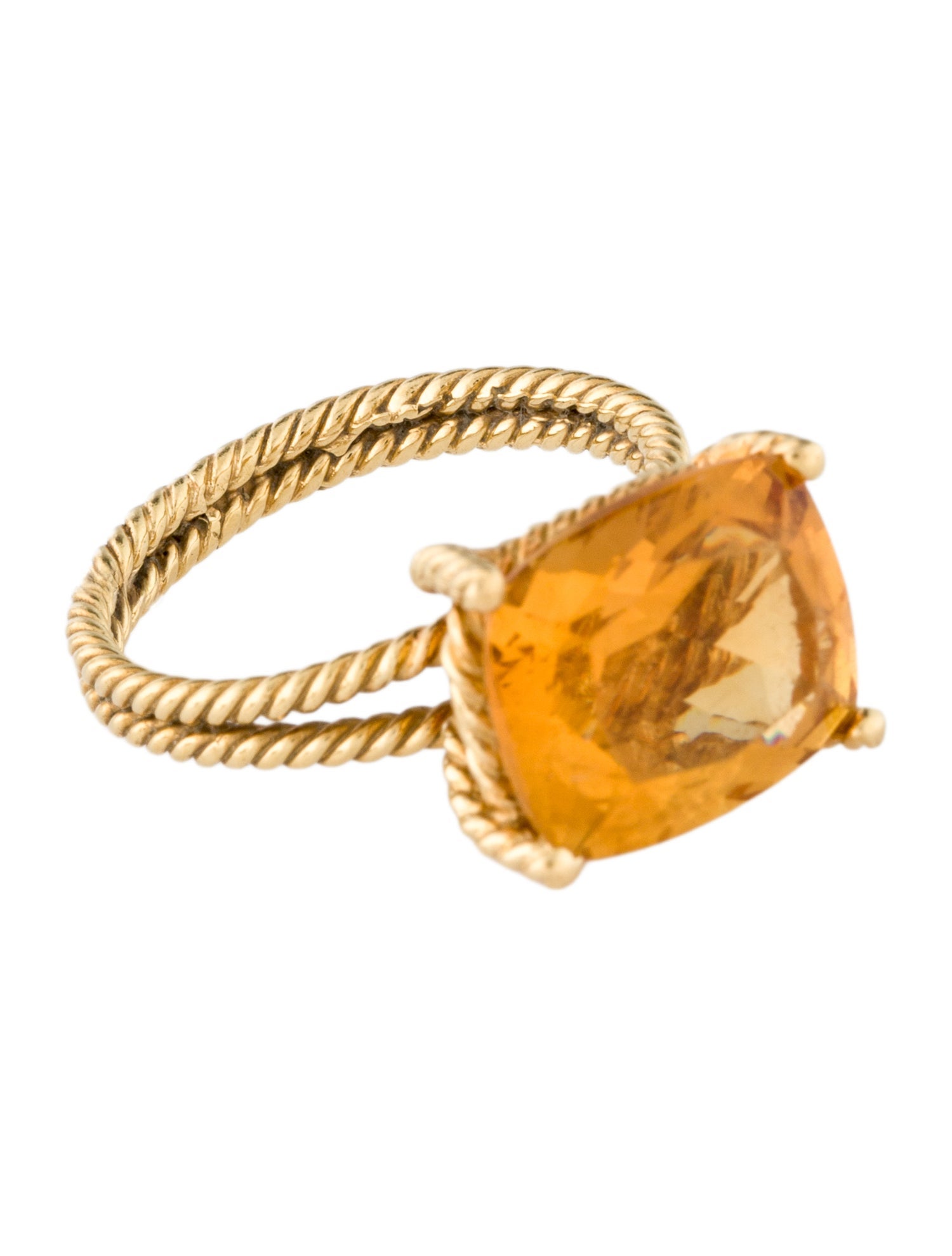 Vera Wang 18K 4.94ct Citrine Twisted Cocktail Ring