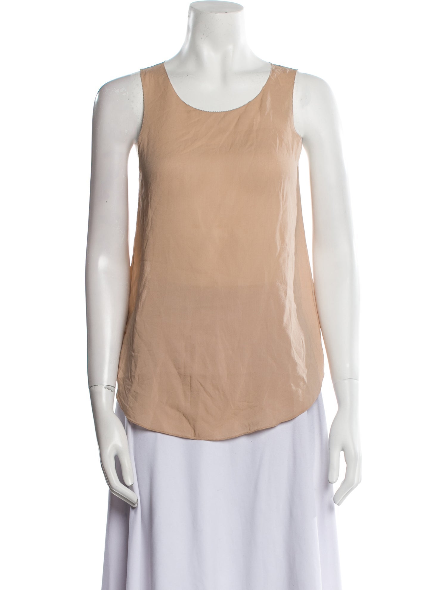 Vera Wang Silk Scoop Neck Top