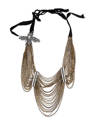 Vera Wang Crystal Bee & Ribbon Multistrand Necklace