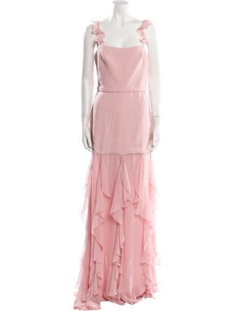 Vera Wang Square Neckline Long Dress