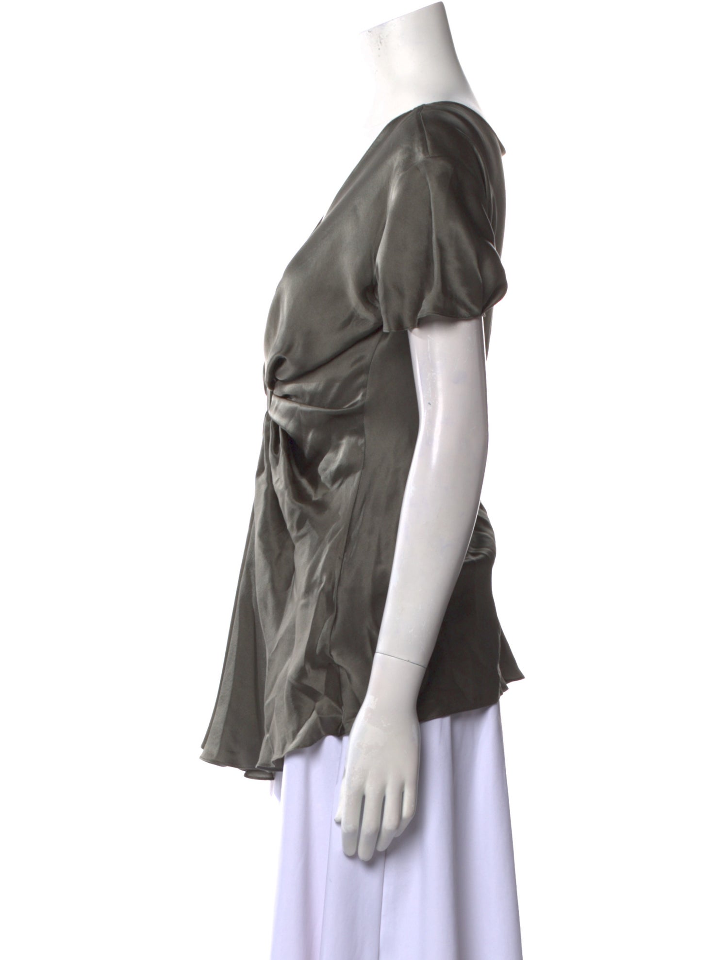 Vera Wang Silk V-Neck Top