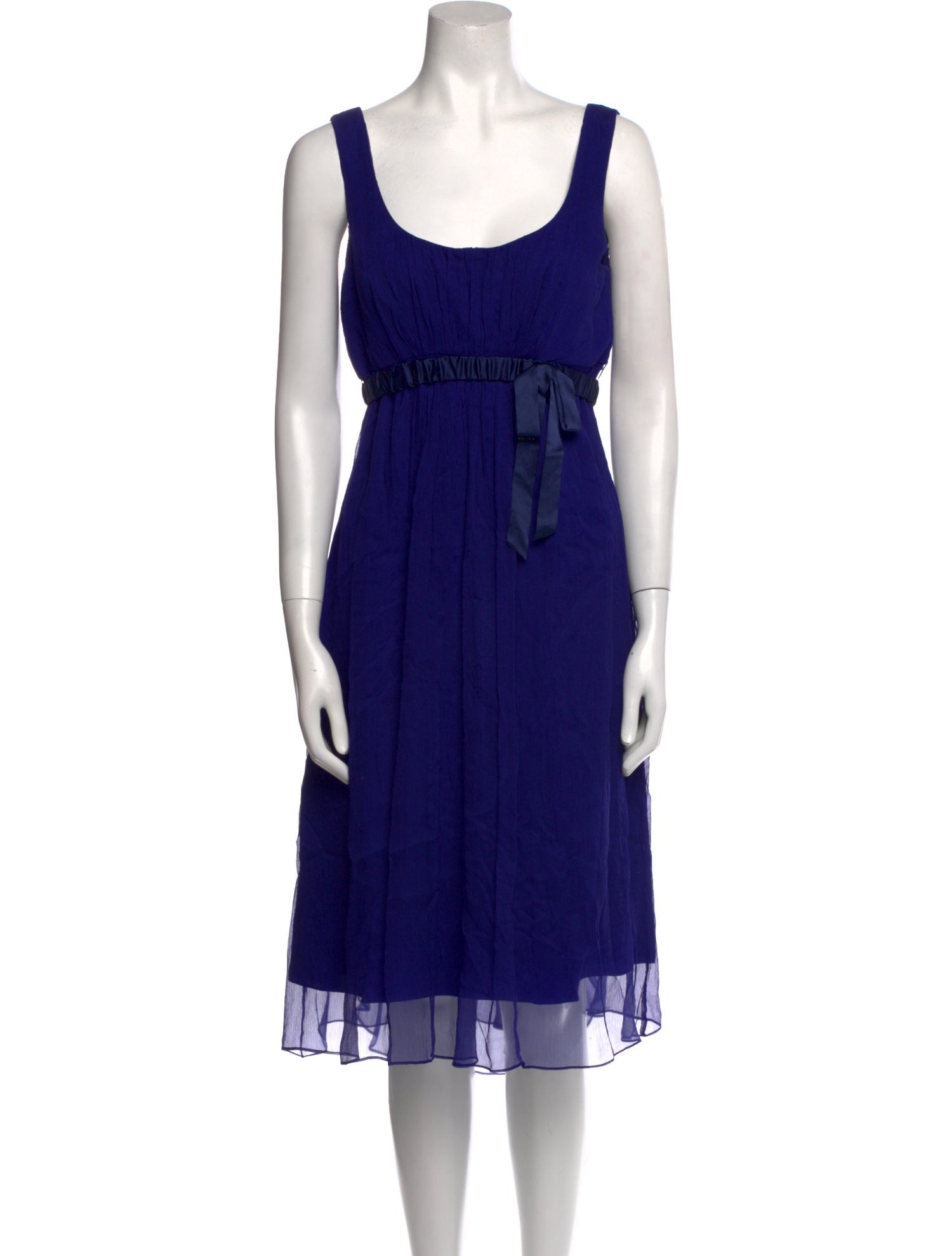 Vera Wang Scoop Neck Midi Length Dress