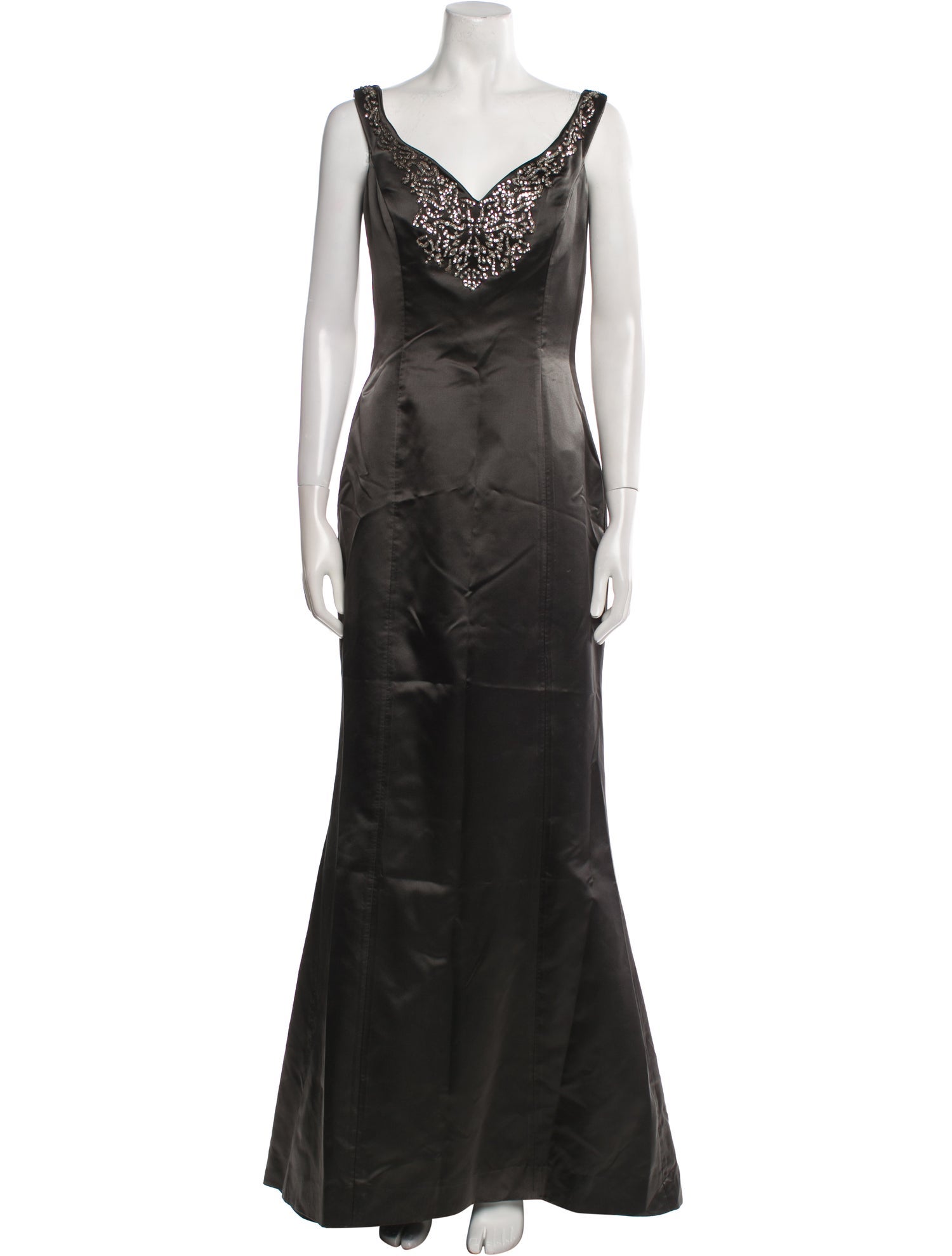 Vera Wang V-Neck Long Dress