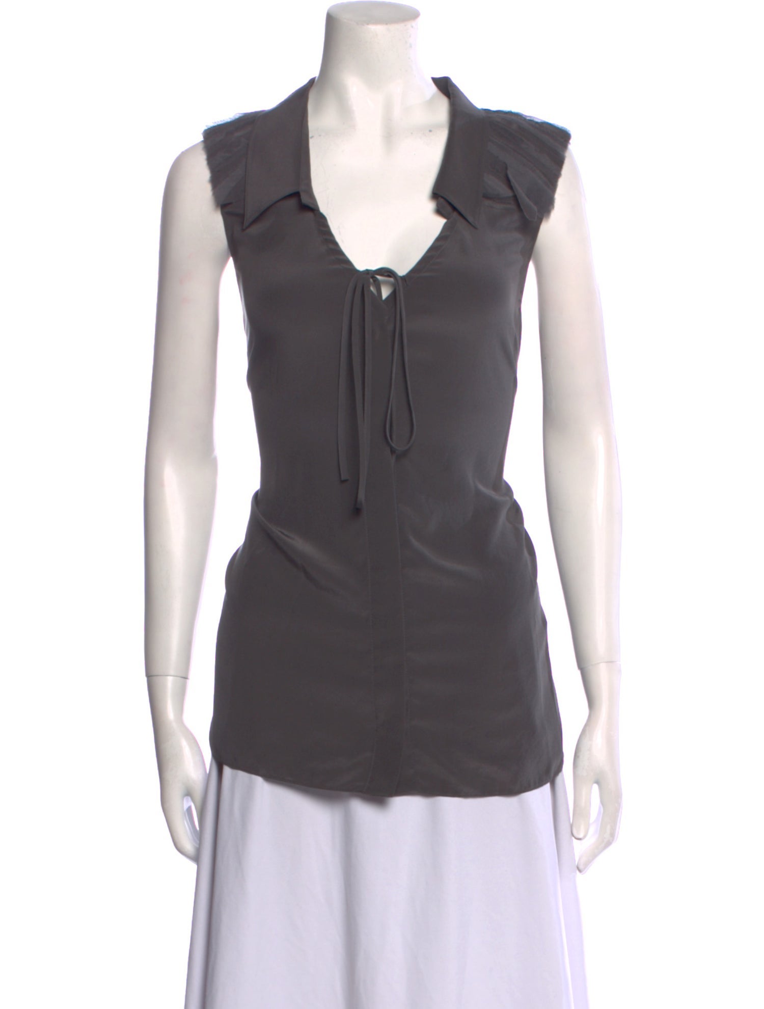 Vera Wang Silk V-Neck Top