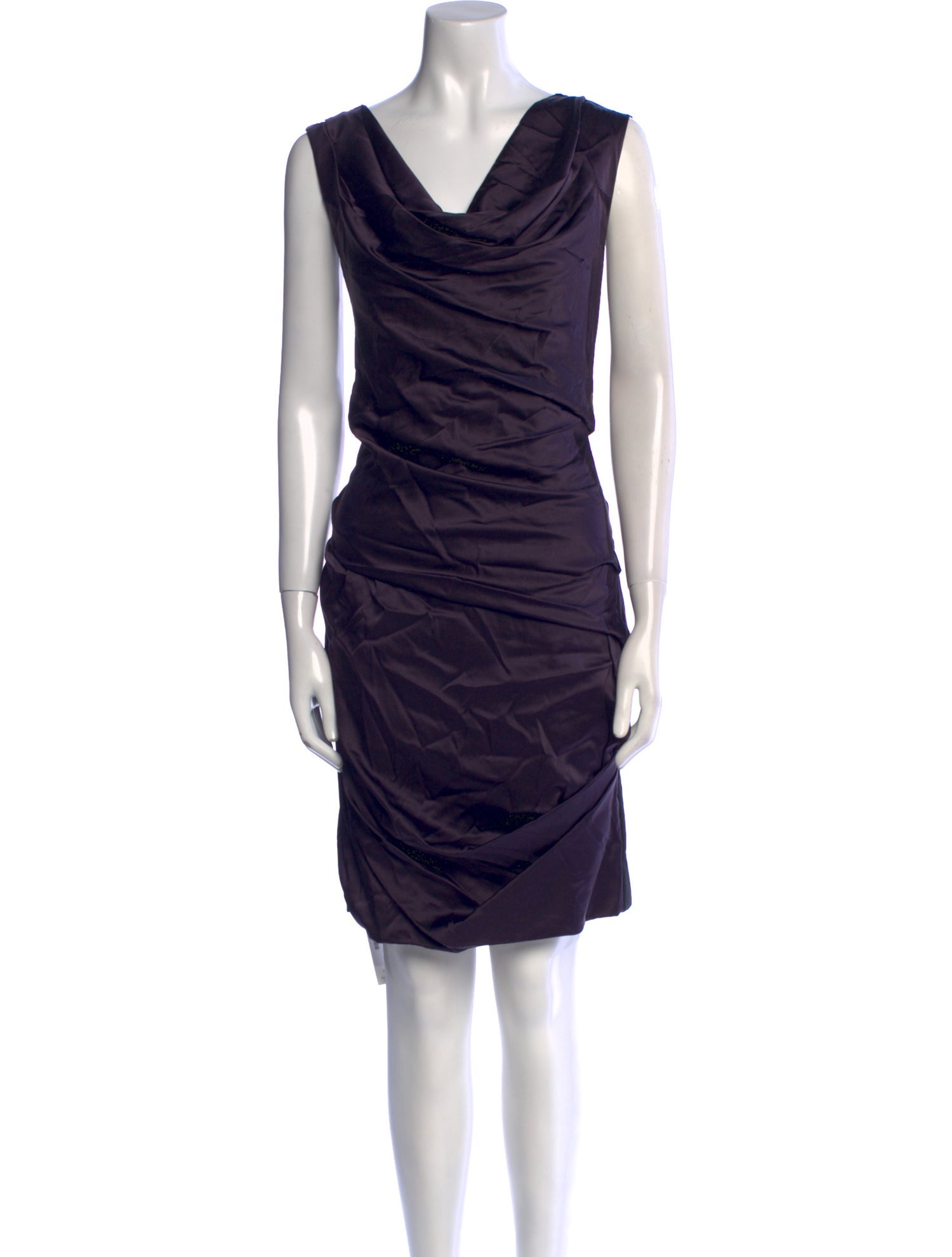 Vera Wang Cowl Neck Knee-Length Dress