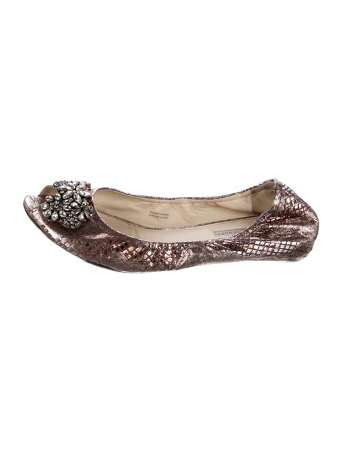 Vera Wang Embossed Leather Animal Print Ballet Flats