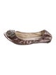 Vera Wang Embossed Leather Animal Print Ballet Flats