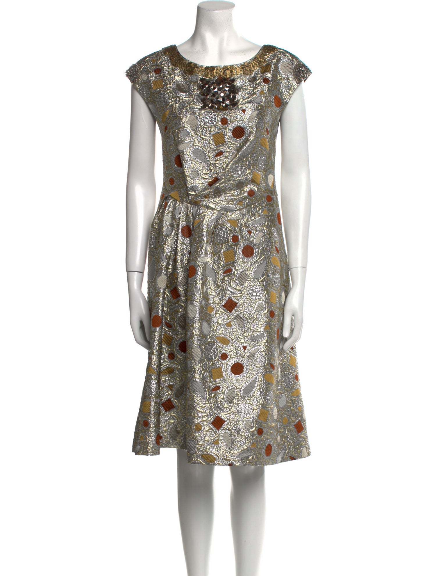 Vera Wang Printed Knee-Length Dress