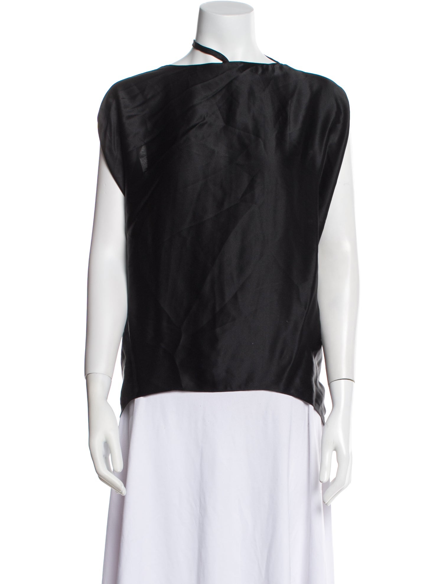 Vera Wang Silk Bateau Neckline Top