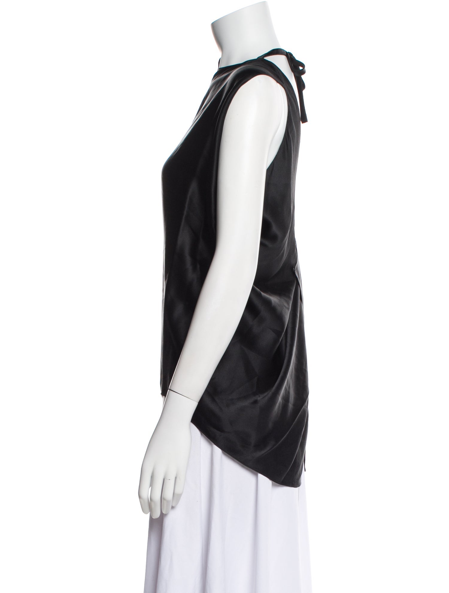 Vera Wang Silk Bateau Neckline Top