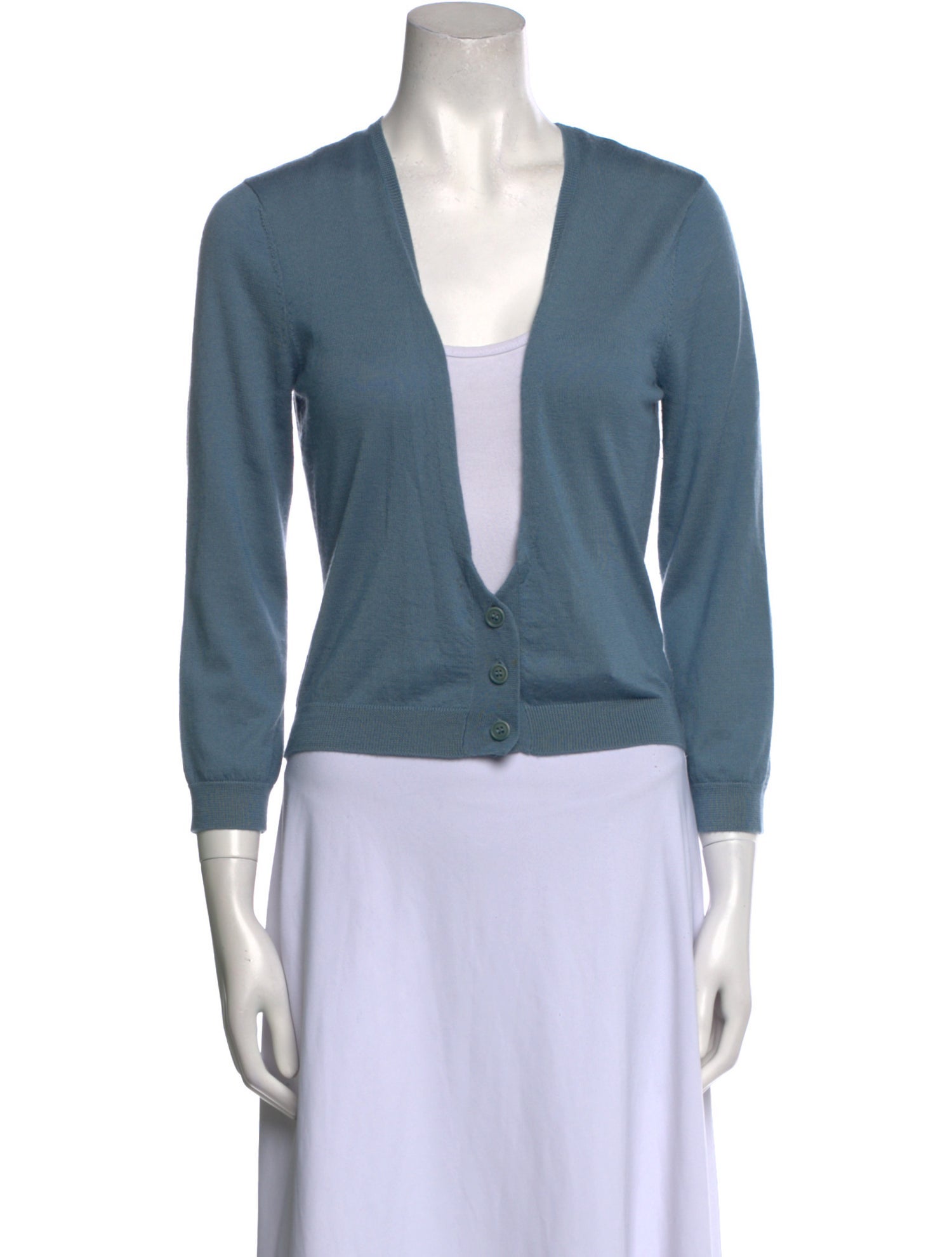 Vera Wang Cashmere Plunge Neckline Crop Top