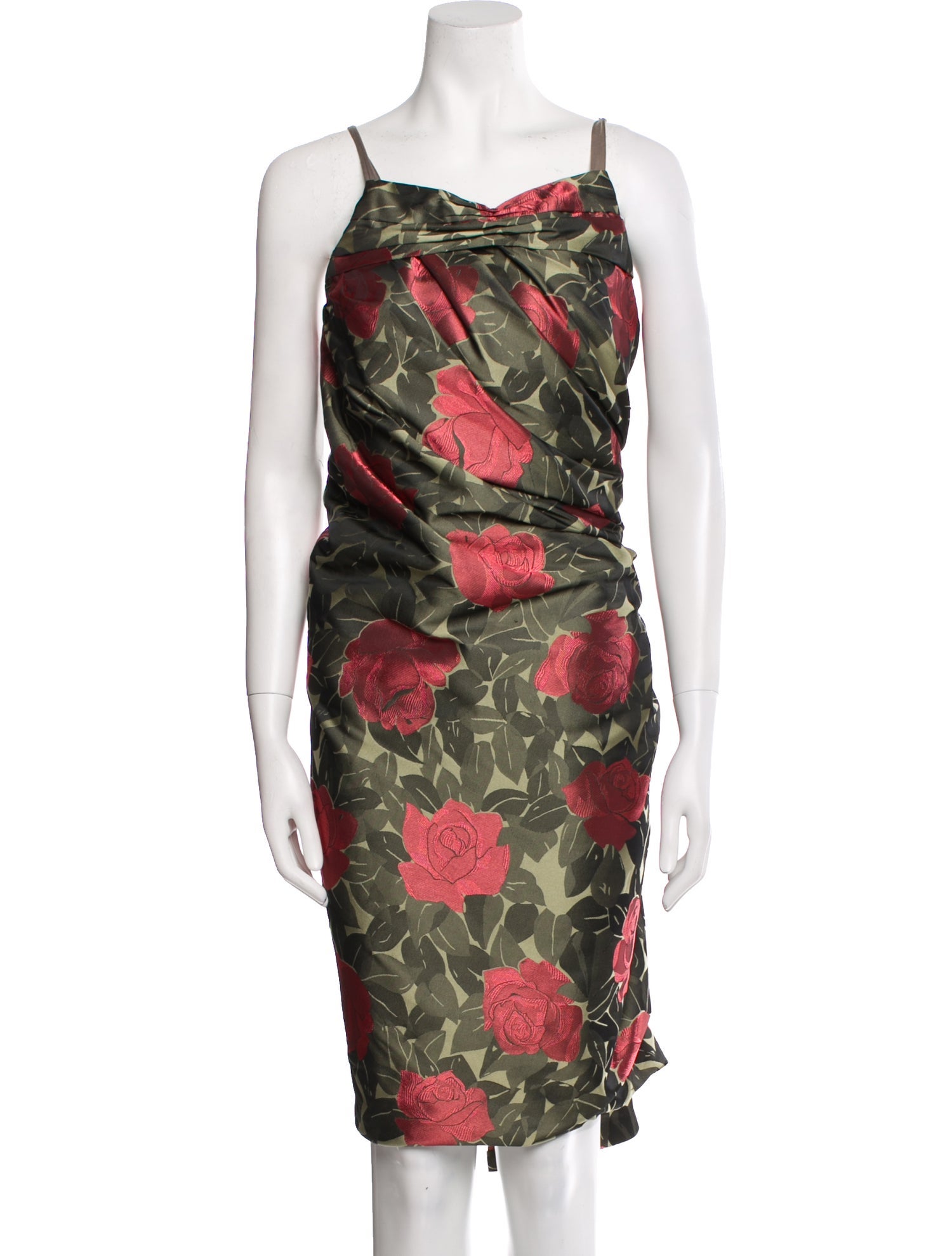 Vera Wang Floral Print Midi Length Dress