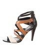 Vera Wang Leather Colorblock Pattern Sandals