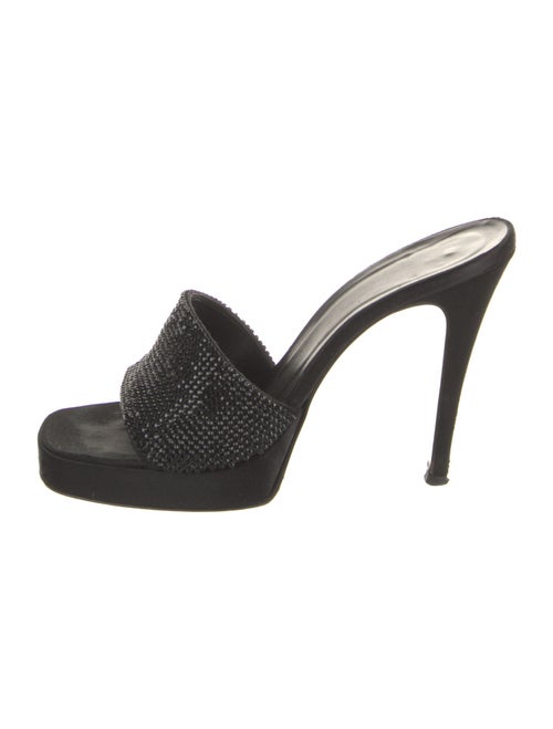 Vera Wang Satin Crystal Embellishments Slides