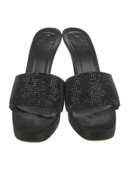 Vera Wang Satin Crystal Embellishments Slides