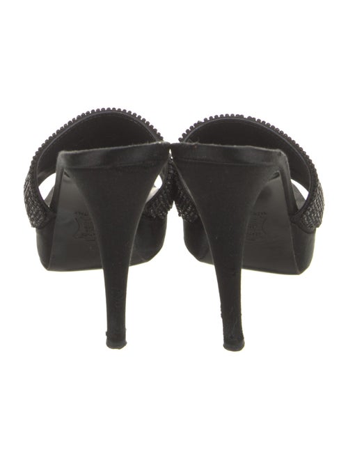 Vera Wang Satin Crystal Embellishments Slides