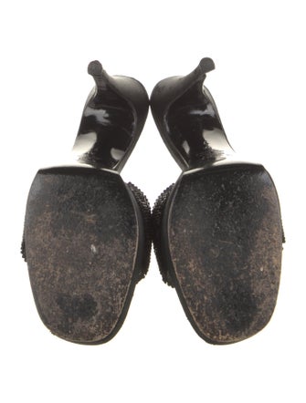 Vera Wang Satin Crystal Embellishments Slides