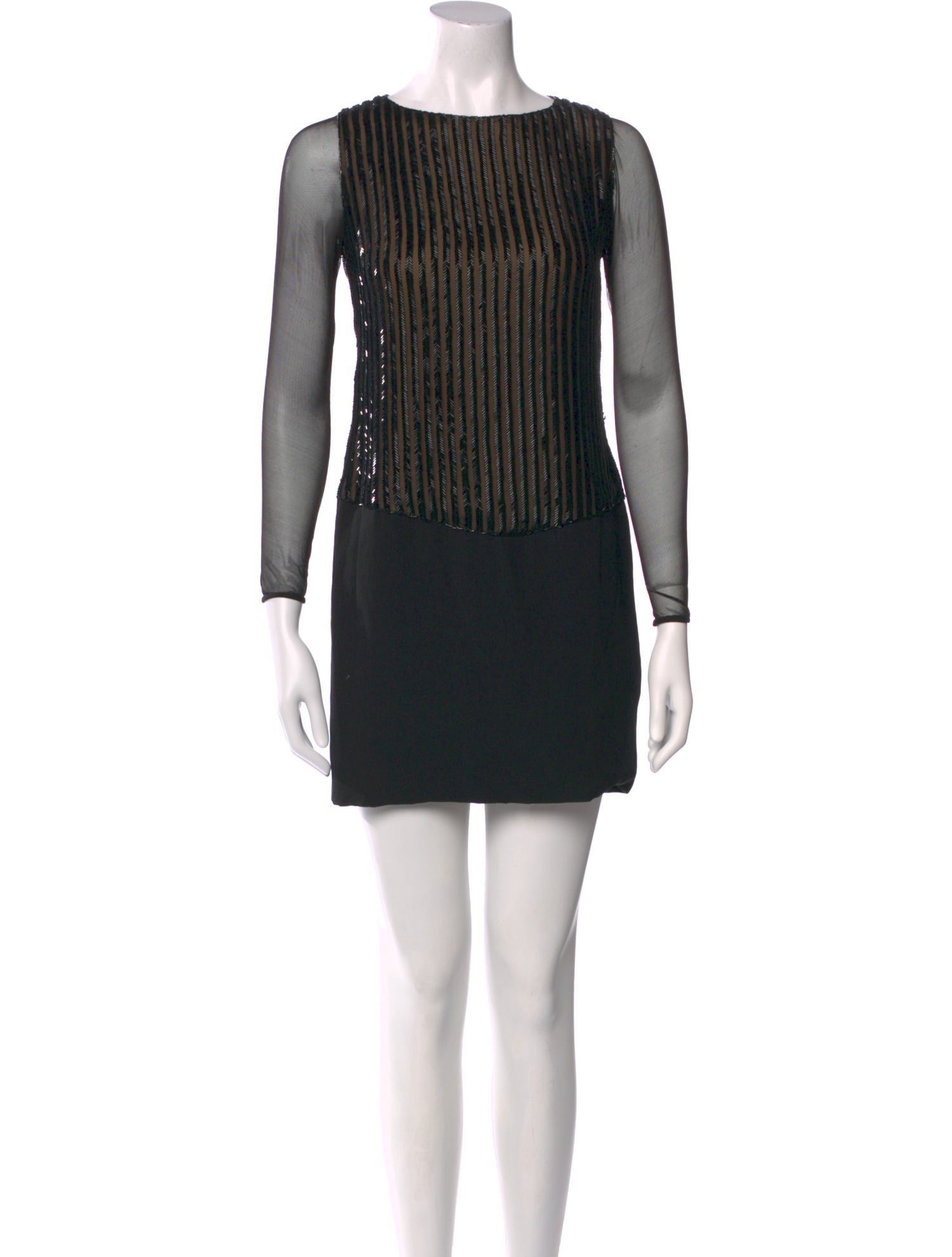 Vera Wang Bateau Neckline Mini Dress