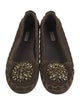 Vera Wang Suede Crystal Embellishments Flats