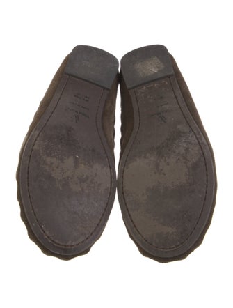 Vera Wang Suede Crystal Embellishments Flats