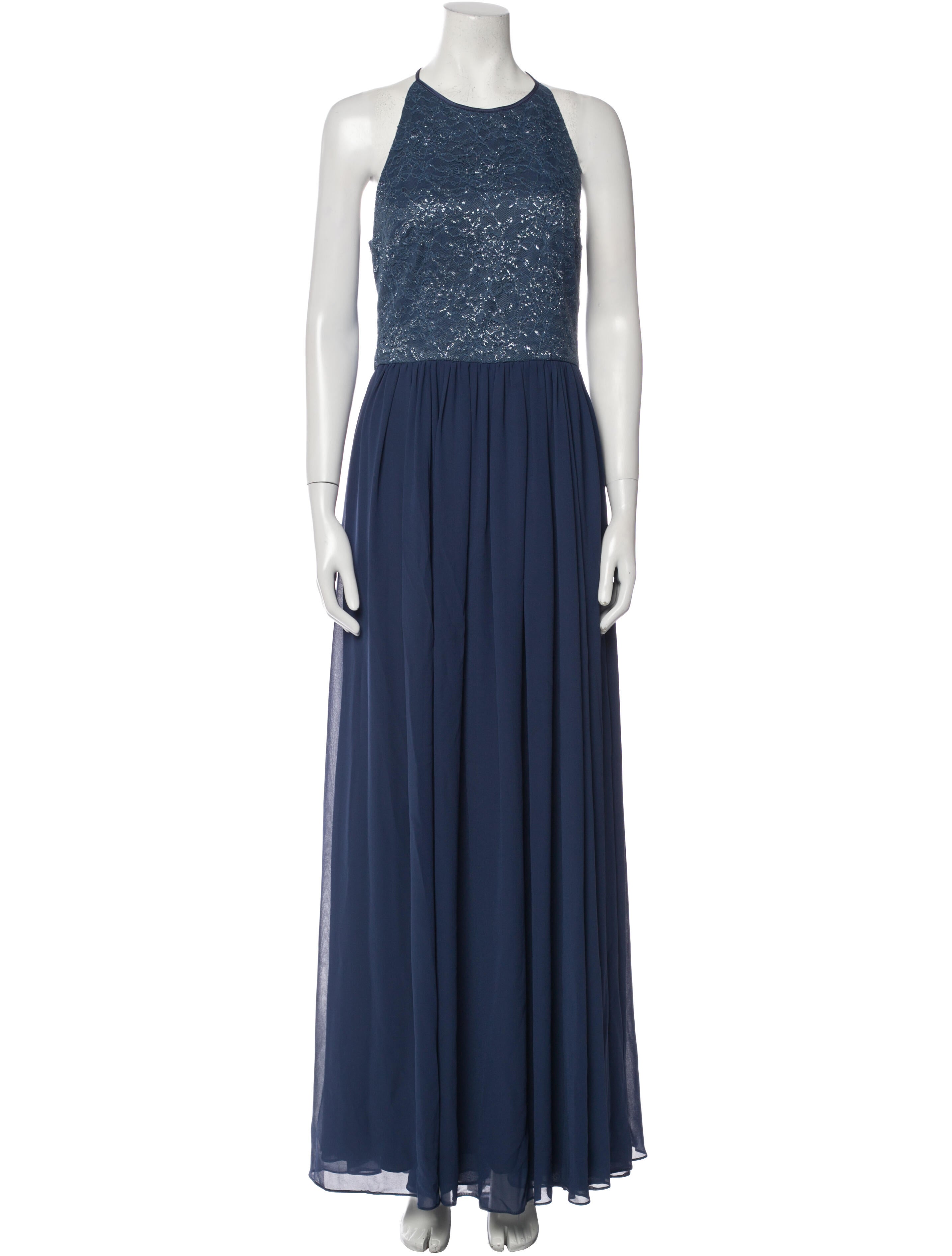 Vera Wang Crew Neck Long Dress