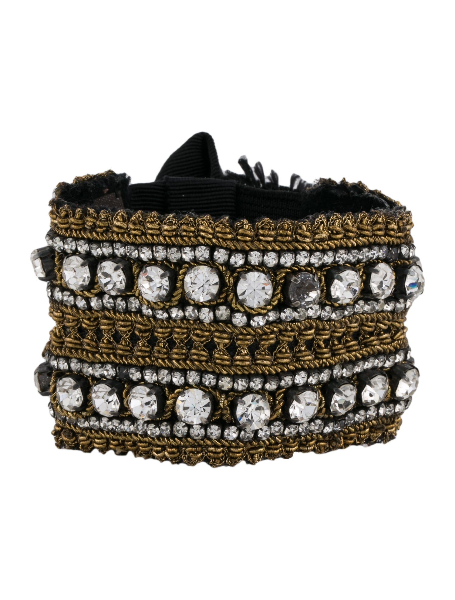 Vera Wang Wool, Crystal & Grosgrain Wrap Bracelet