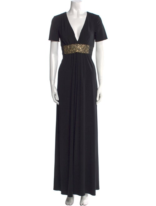 Vera Wang V-Neck Long Dress