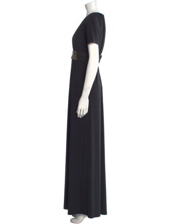 Vera Wang V-Neck Long Dress