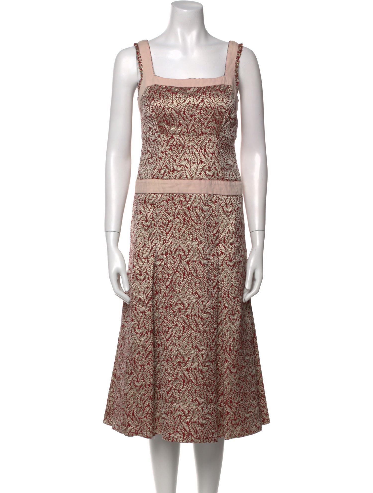 Vera Wang Printed Midi Length Dress