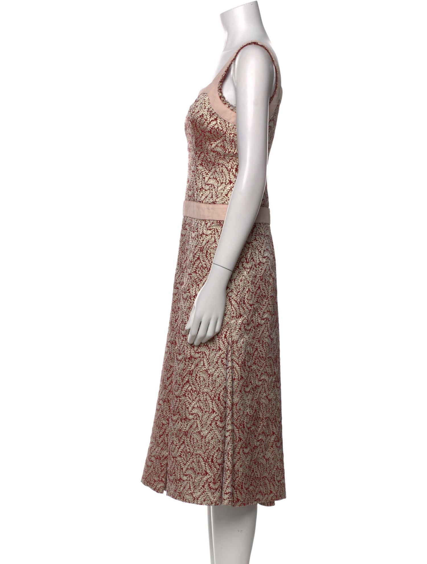 Vera Wang Printed Midi Length Dress