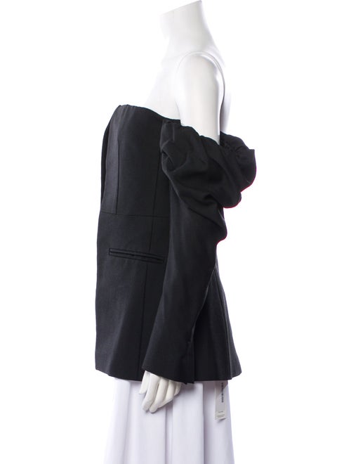 Vera Wang Off-The-Shoulder Long Sleeve Crop Top