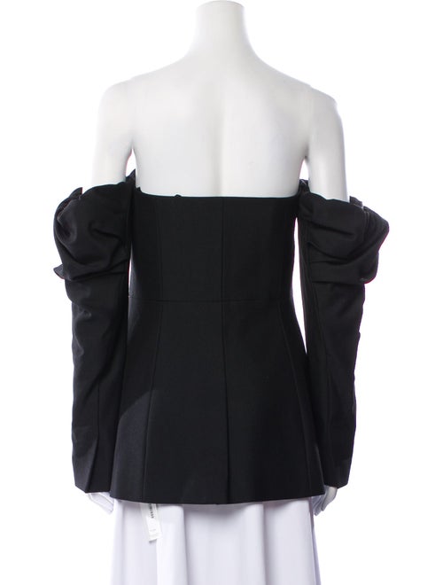 Vera Wang Off-The-Shoulder Long Sleeve Crop Top