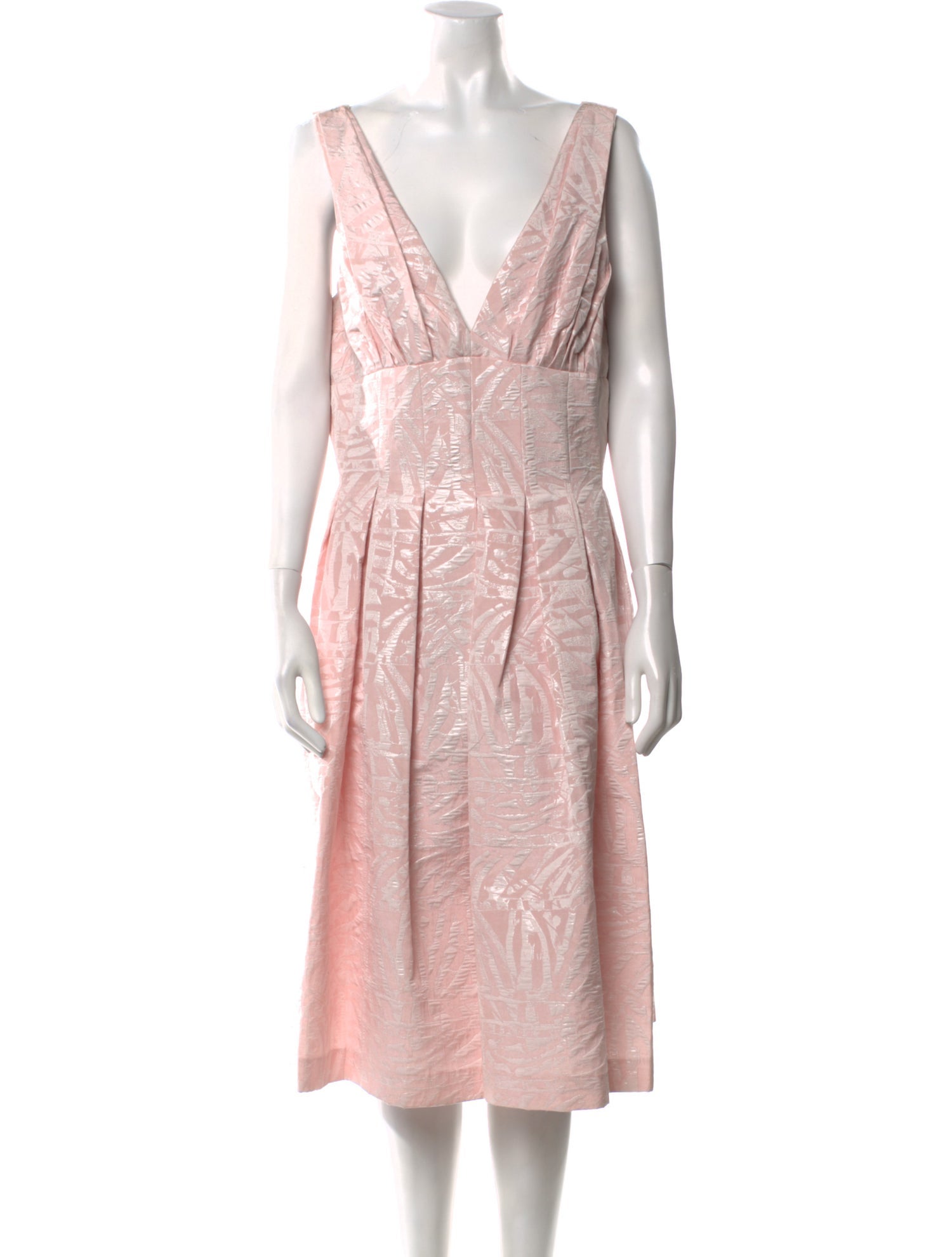 Vera Wang V-Neck Midi Length Dress