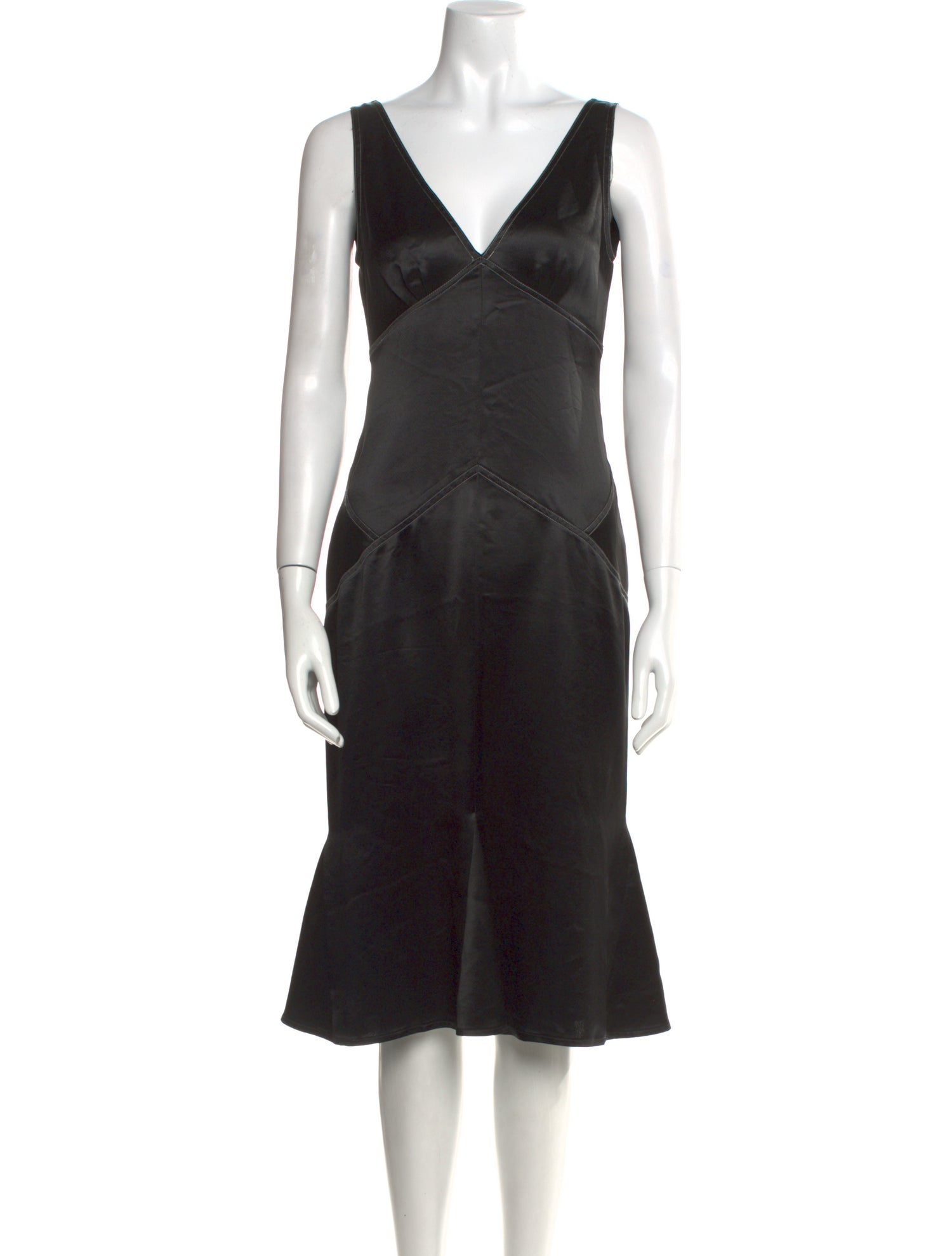 Vera Wang V-Neck Knee-Length Dress