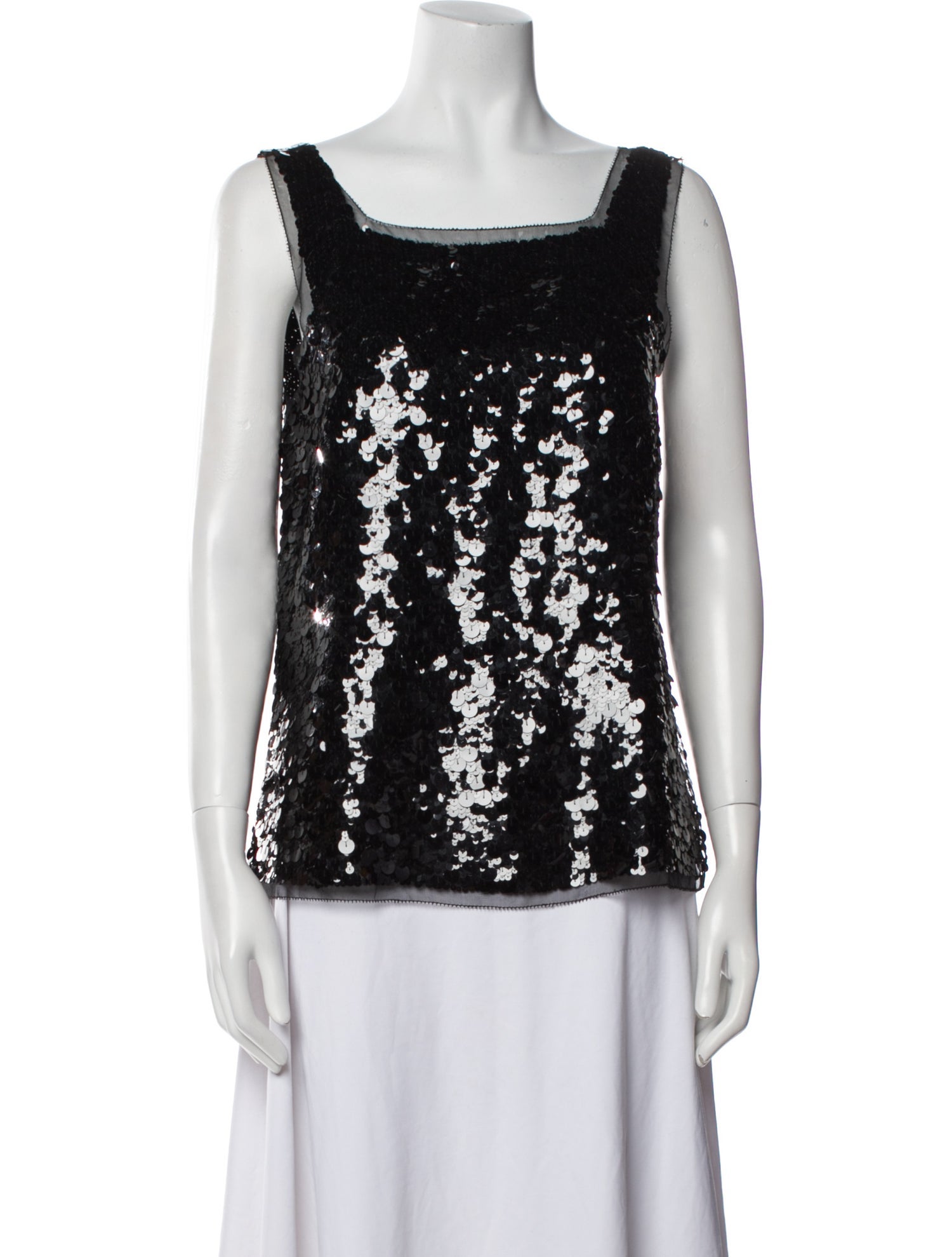 Vera Wang Silk Square Neckline Top