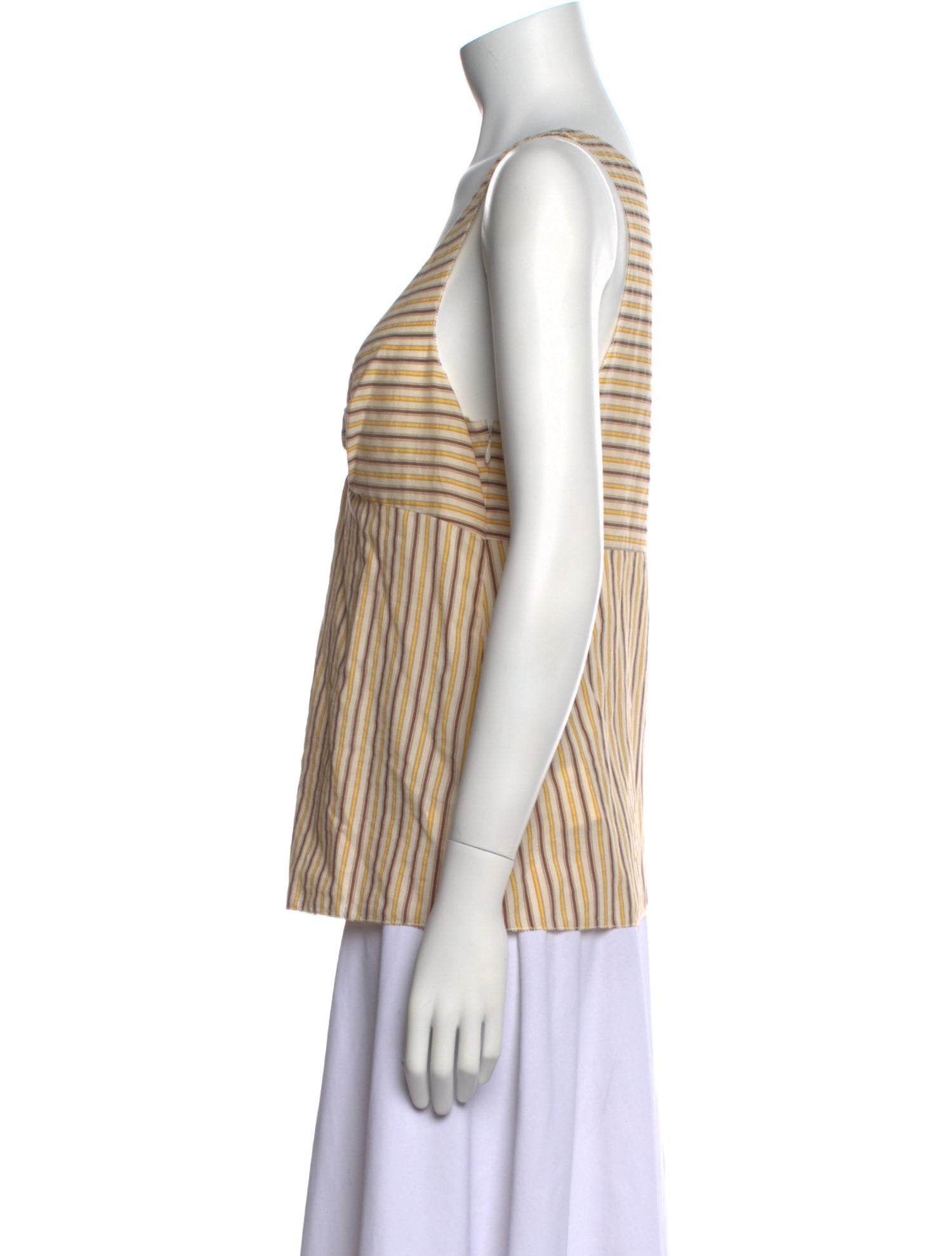 Vera Wang Silk Striped Top