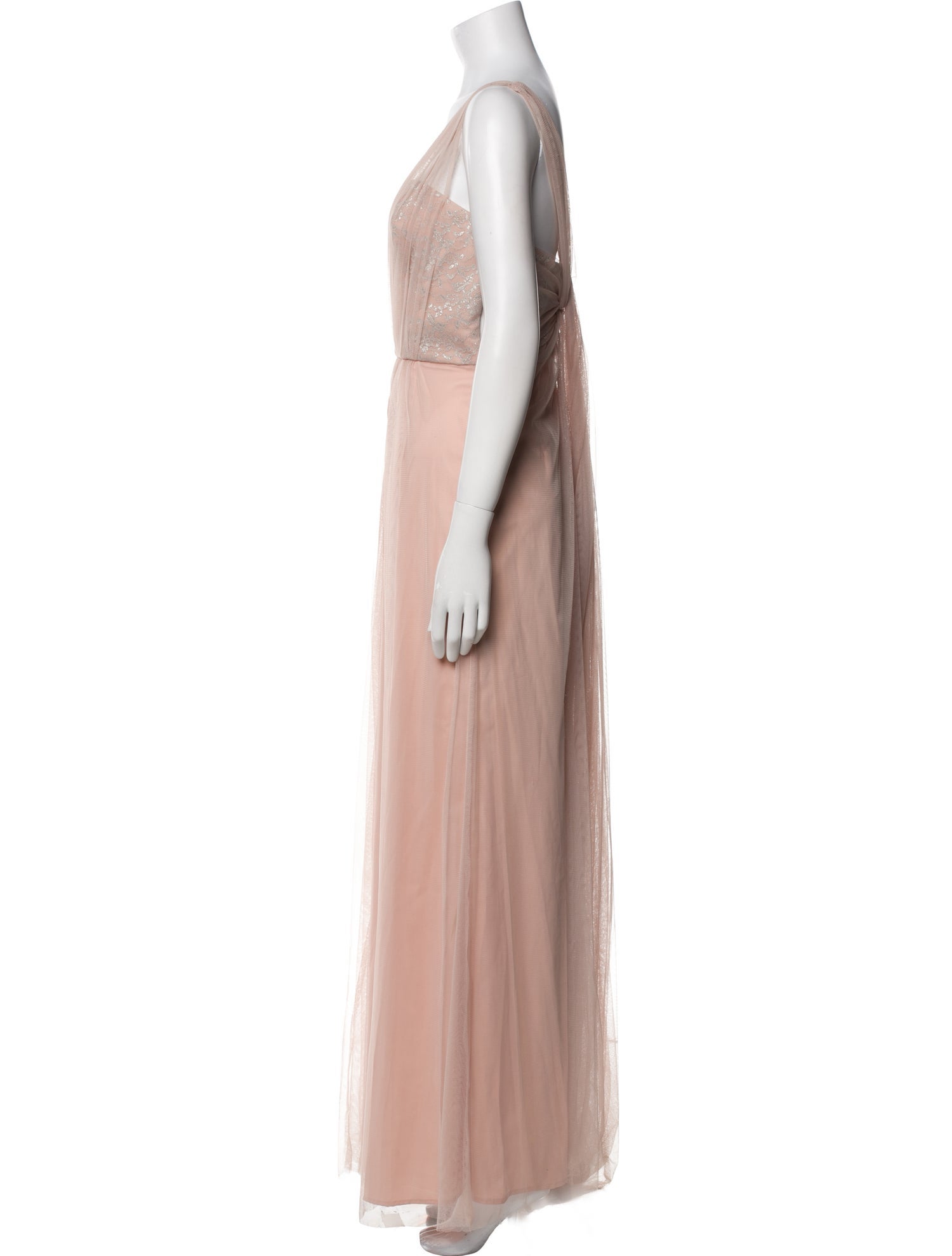 Vera Wang Square Neckline Long Dress