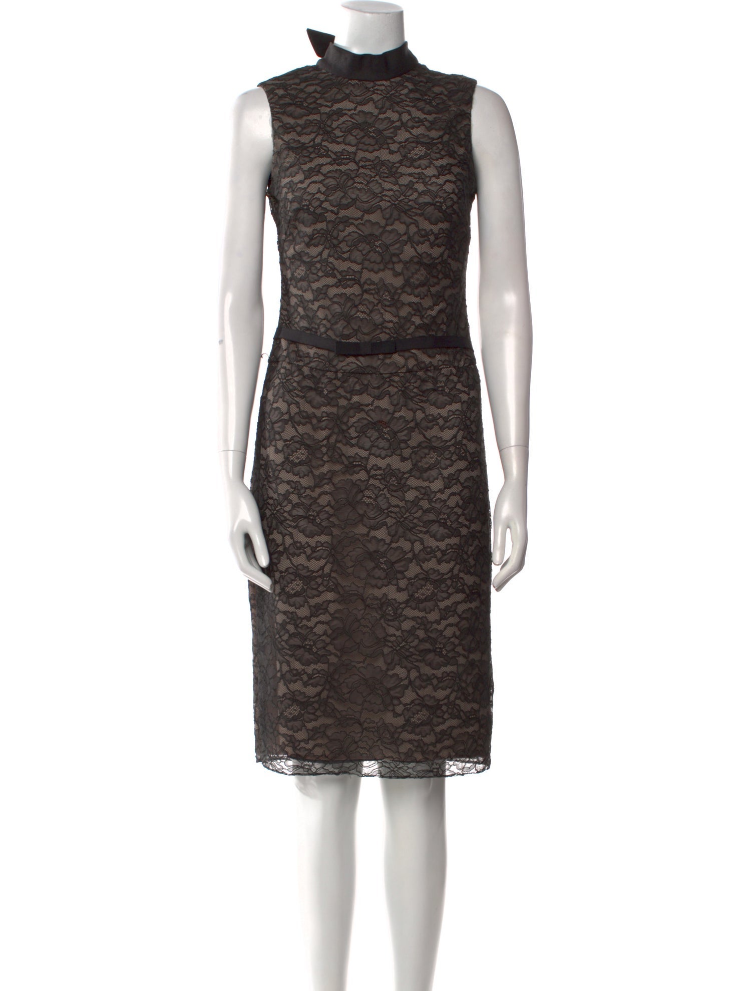 Vera Wang Mock Neck Knee-Length Dress