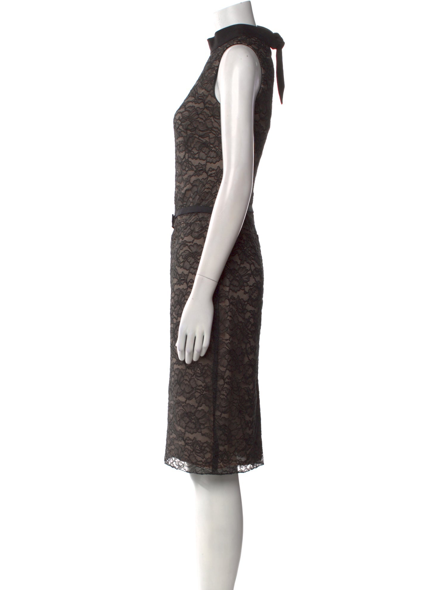 Vera Wang Mock Neck Knee-Length Dress