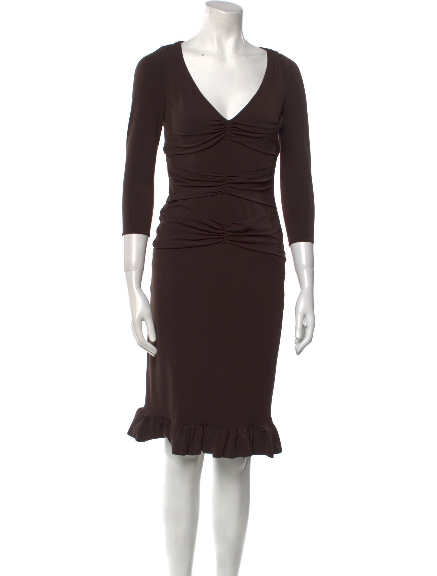 Vera Wang V-Neck Knee-Length Dress