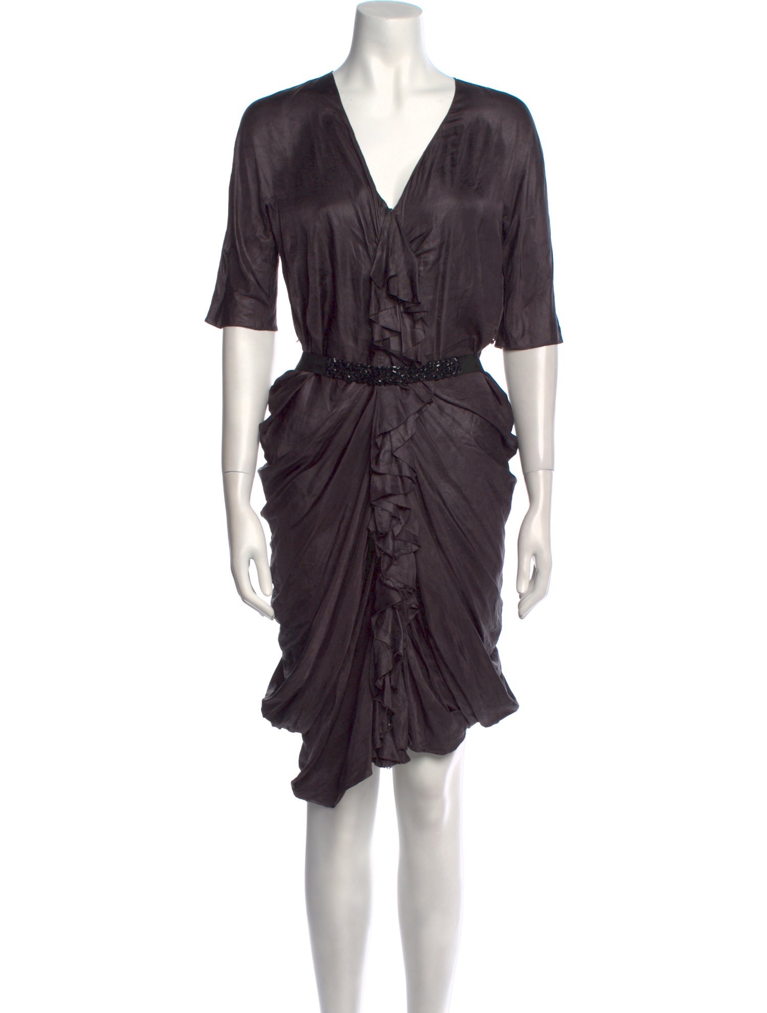 Vera Wang V-Neck Midi Length Dress