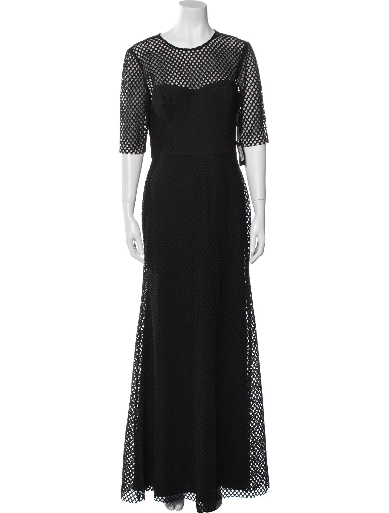 Vera Wang Crew Neck Long Dress