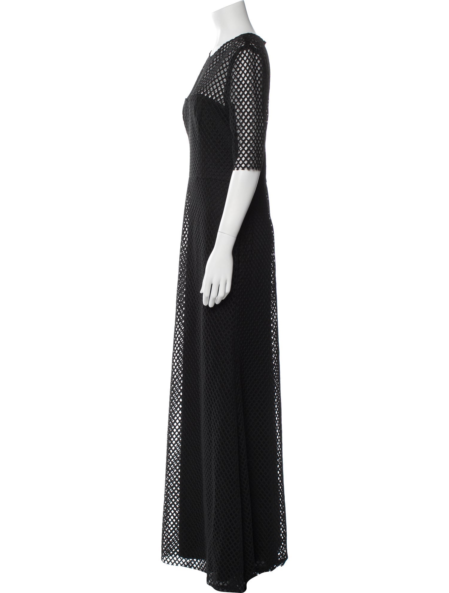 Vera Wang Crew Neck Long Dress