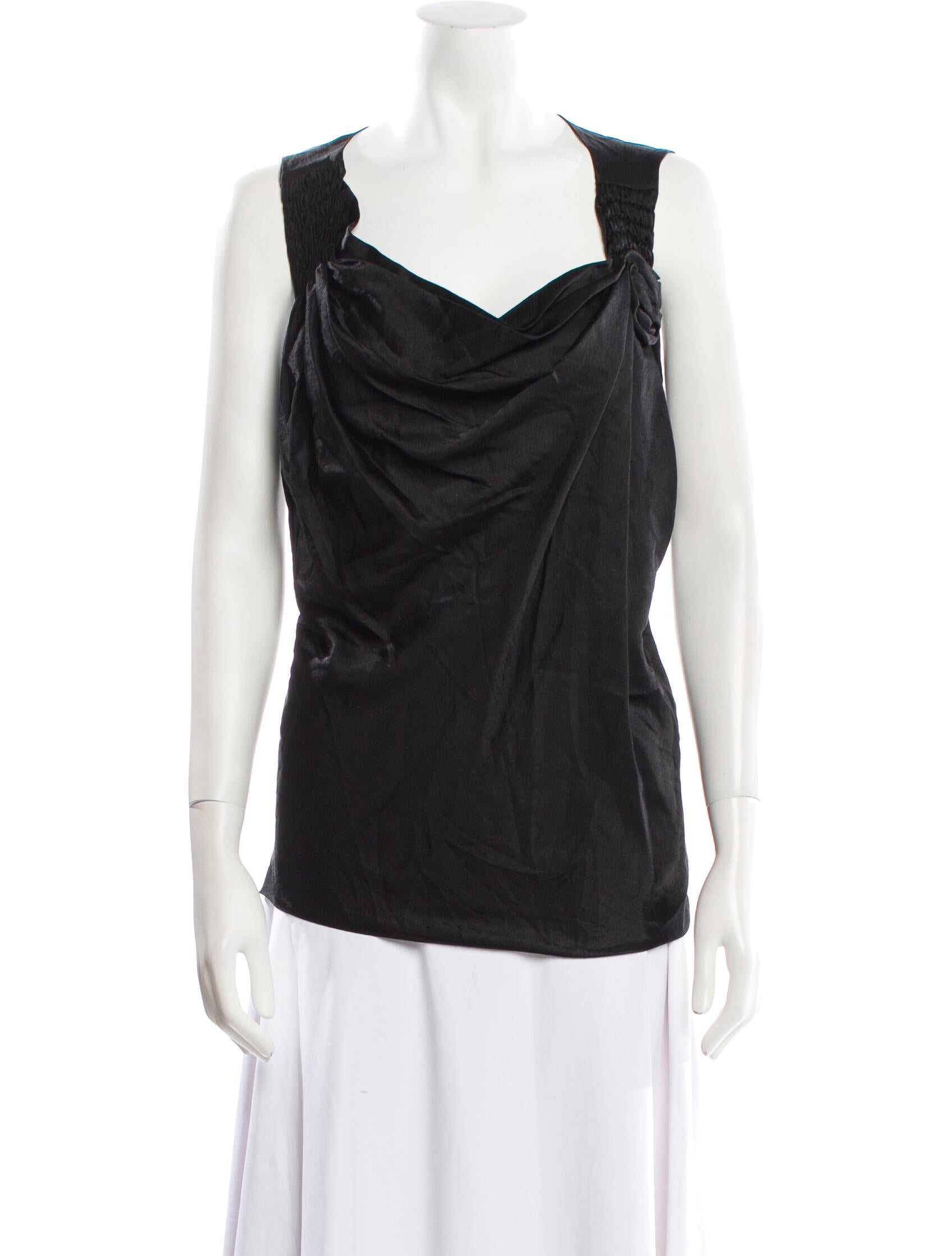 Vera Wang Silk Cowl Neck Top