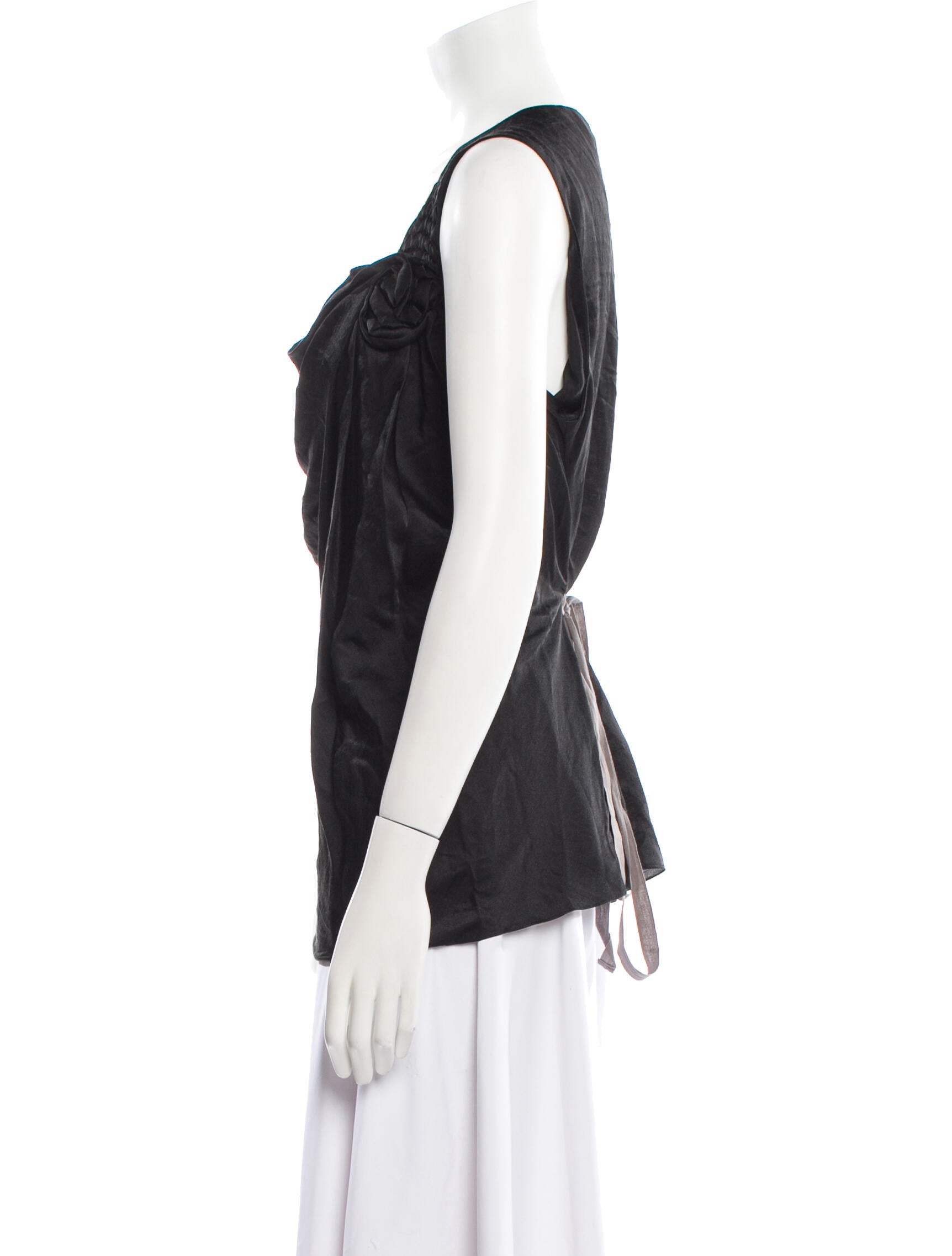 Vera Wang Silk Cowl Neck Top