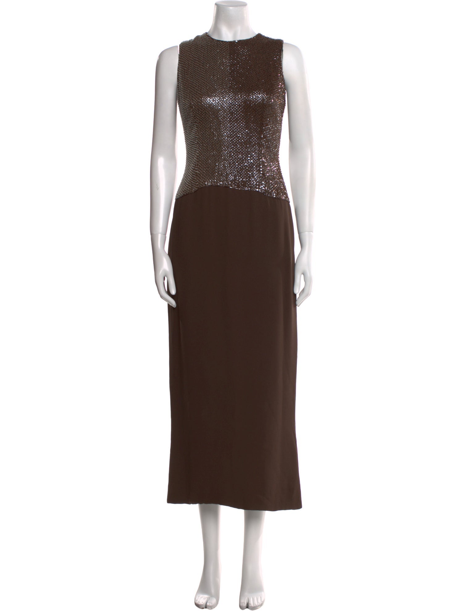 Vera Wang Crew Neck Long Dress