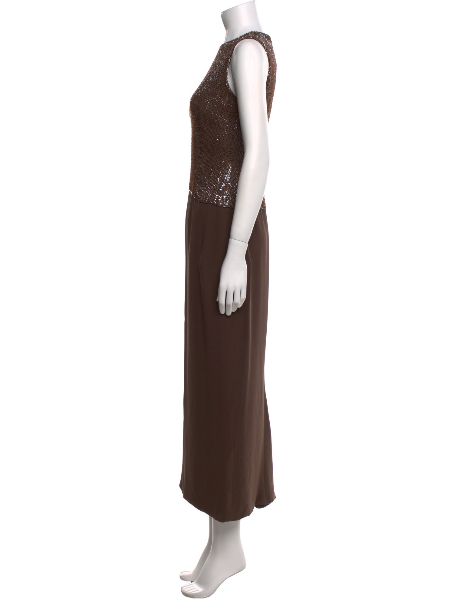 Vera Wang Crew Neck Long Dress