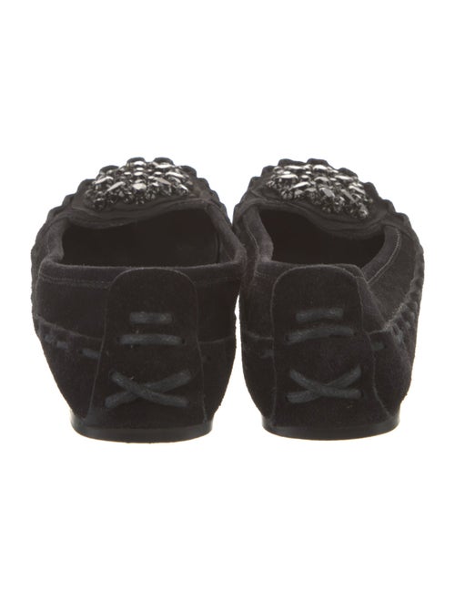 Vera Wang Suede Crystal Embellishments Flats